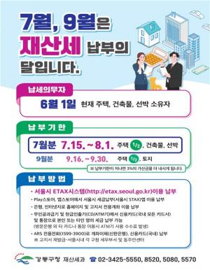 강동구, 2022년도 7월 정기분 재산세 453억원 부과